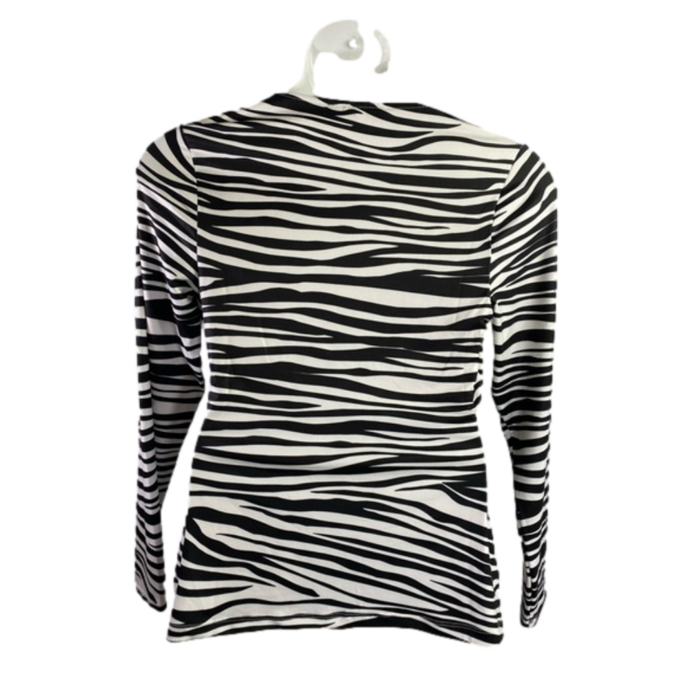 FTF Fashion To Figure Zebra Print Long Sleeve Sexy Peek A Boo Top SKU0431 - Picture 5 of 8
